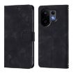 Vivo S30 Black Embossed Leather Phone Case - Skin Feel Cover - 2