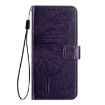 Ulefone Note 14 Dark Purple Embossed Butterfly Leather Phone Case - 3
