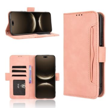 Huawei nova 14 Ultra 5G Pink Leather Phone Case with Card Slots - 1