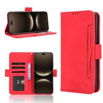Huawei nova 14 Ultra 5G Red Leather Phone Case with Card Slots - 1
