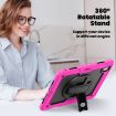 iPad Pro 13 2024 Silicone Hybrid Case with Strap - Black/Rose Red - 4