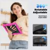 iPad Pro 13 2024 Silicone Hybrid Case with Strap - Black/Rose Red - 6