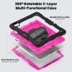 iPad Pro 13 2024 Silicone Hybrid Case with Strap - Rose Red/Black - 2