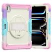 iPad Pro 13 2024 Camouflage Pink Silicone Hybrid Case with Strap - 1