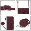 Realme Narzo 80 Pro Wine Red 3D Embossed Flip Leather Crossbody Case - 3