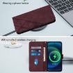 Realme Narzo 80 Pro Wine Red 3D Embossed Flip Leather Crossbody Case - 9