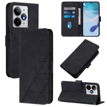 Realme Neo7 Turbo 5G Black 3D Embossed Flip Leather Phone Case - 1