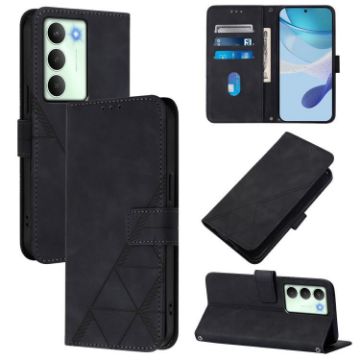 Realme V70/C75 5G Crossbody 3D Embossed Flip Leather Case - Black - 1