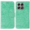 Xiaomi 14T Green Lace Flower Embossing Flip Leather Phone Case - 1