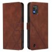 ZTE Blade A52 Lite Brown 3D Embossed Flip Leather Crossbody Case - 2