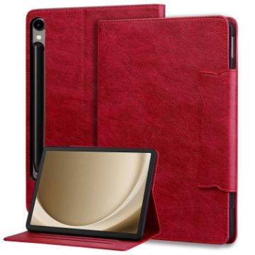 Samsung Galaxy Tab S9+/S8+/S7+ Red Cat Buckle Leather Tablet Case - 1