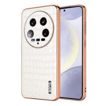 Xiaomi 14 Ultra AZNS White Crocodile Texture Full Coverage Phone Case - 1