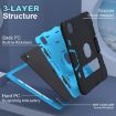 iPad Pro 13 2024 Black Blue Silicone Acrylic Case with Holder - 2