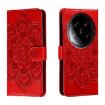 Xiaomi 14 Ultra Red Leather Case - Sun Mandala Embossing Pattern - 1