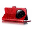 Xiaomi 14 Ultra Red Leather Case - Sun Mandala Embossing Pattern - 5