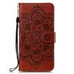Xiaomi 14 Ultra Brown Leather Case - Sun Mandala Embossing Pattern - 2