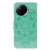Xiaomi Poco F7 Pro/Redmi K80 Green Sun Mandala Embossed Leather Case - 3