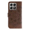 Xiaomi 14T Pro Brown Sun Mandala Embossed Leather Phone Case - 3