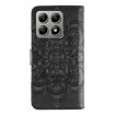 Xiaomi 14T Black Leather Case - Sun Mandala Embossing Pattern - 3