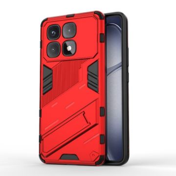 Redmi K70 Ultra Global Punk Armor Phone Case with Holder - Red - 1