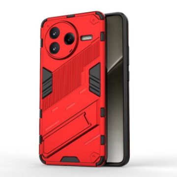 Redmi K80/Poco F7 Pro Punk Armor PC+TPU Case with Holder - Red - 1