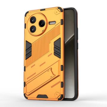 Redmi K80/Poco F7 Pro Punk Armor Orange Case with Holder - PC + TPU - 1