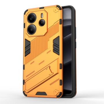 Redmi Note 14 4G Punk Armor PC + TPU Case with Holder - Orange - 1