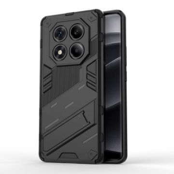 Redmi Note 14 Pro 4G Punk Armor PC+TPU Case with Holder - Black - 1