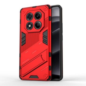 Redmi Note 14 Pro 4G Punk Armor Phone Case with Holder - Red - 1