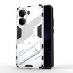 Redmi Note Turbo 4 Punk Armor Phone Case with Holder - White PC + TPU - 1