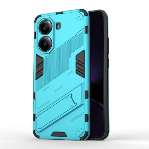 Redmi Note Turbo 4 Punk Armor Phone Case with Holder - Blue - 1