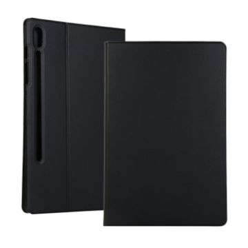 Samsung Galaxy Tab S7 T870 (2020) Black Leather Flip Case with Holder - 1