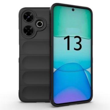 Redmi 13 4G Global Magic Shield TPU + Flannel Case - Black - 1