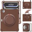 iPad Pro 13 2024 Case: Rotation Handle Holder Silicone Hybrid PC (Chocolate) - 2