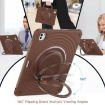 iPad Pro 13 2024 Case: Rotation Handle Holder Silicone Hybrid PC (Chocolate) - 6
