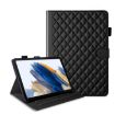 Samsung Galaxy Tab A8 10.5 Leather Tablet Case - Rhombus Lattice Black - 1
