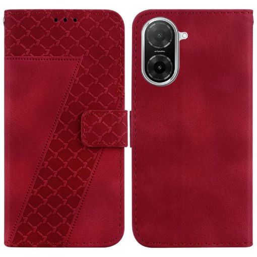 Redmi A5 4G 171.7mm Embossed Leather Phone Case - Red - 1