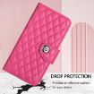 Xiaomi 14 Ultra Rose Red Rhombic Texture Flip Leather Case with Lanyard - 6