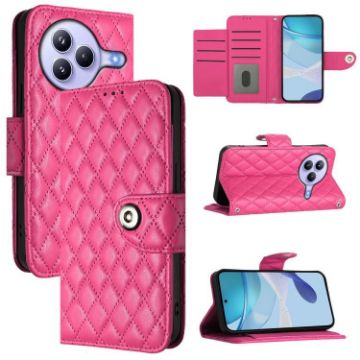 Xiaomi Civi 5 Pro 5G Flip Leather Case with Lanyard - Rose Red - 1