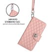Xiaomi 15S Pro 5G Coral Pink Rhombic Texture Flip Leather Case - 5