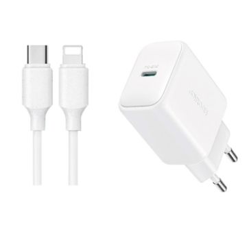 JOYROOM JR-TCF20 PD20W Charger Kit with Type-C to 8 Pin Cable, EU Plug - 1