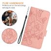 Realme Narzo 80/14 Pro 5G Pink Embossed Rose RFID Leather Case - 7