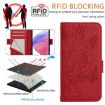 TCL 605/60 SE Red Embossed Rose RFID Anti-theft Leather Phone Case - 5