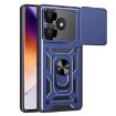 Xiaomi Poco F6 Case - Blue Sliding Camera Cover TPU Hybrid PC Design - 1