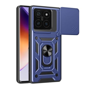 Xiaomi 14T Pro 5G Blue Phone Case with Sliding Camera Cover TPU Hybrid - 1