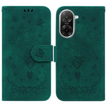 Redmi A5 4G Green Leather Phone Case - Butterfly Rose Embossed 171.7mm - 1