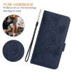 Xiaomi 14 Ultra 5G Dark Blue Embossed Rose RFID Leather Case - 7