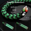 USB-A to Dual 3.5mm Audio Adapter Cable, 0.5m, Green - 6