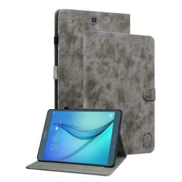 Samsung Galaxy Tab A 9.7 T550 T555 Tiger Flip Leather Case Grey - 1