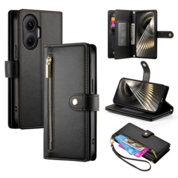 Redmi Turbo 4 Pro/Poco F7 Leather Wallet Case - 9 Card Slots, Black - 1